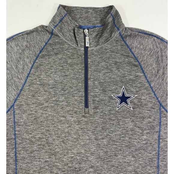 Tommy Bahama Mens 1/4 Zip Pullover Dallas Cowboys Football NFL Size Medium Gray - Picture 2 of 14